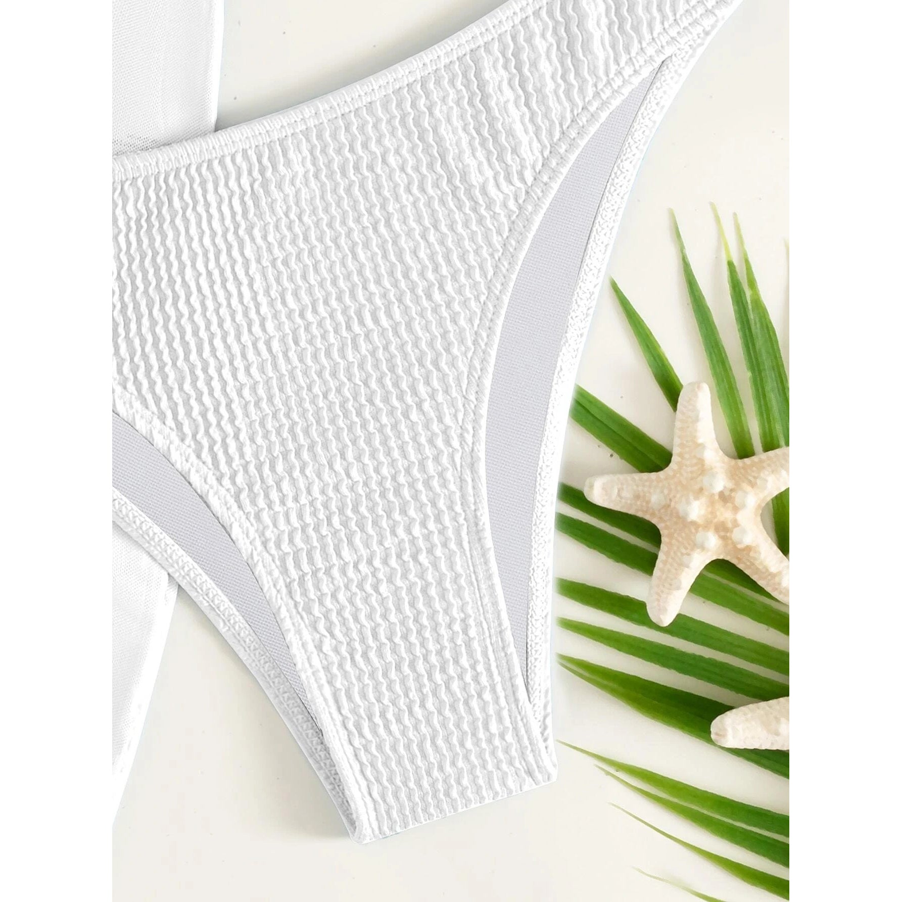 3-Pack: Textured Ring Linked Halter Bikini Swimsuit & Beach Skirt
