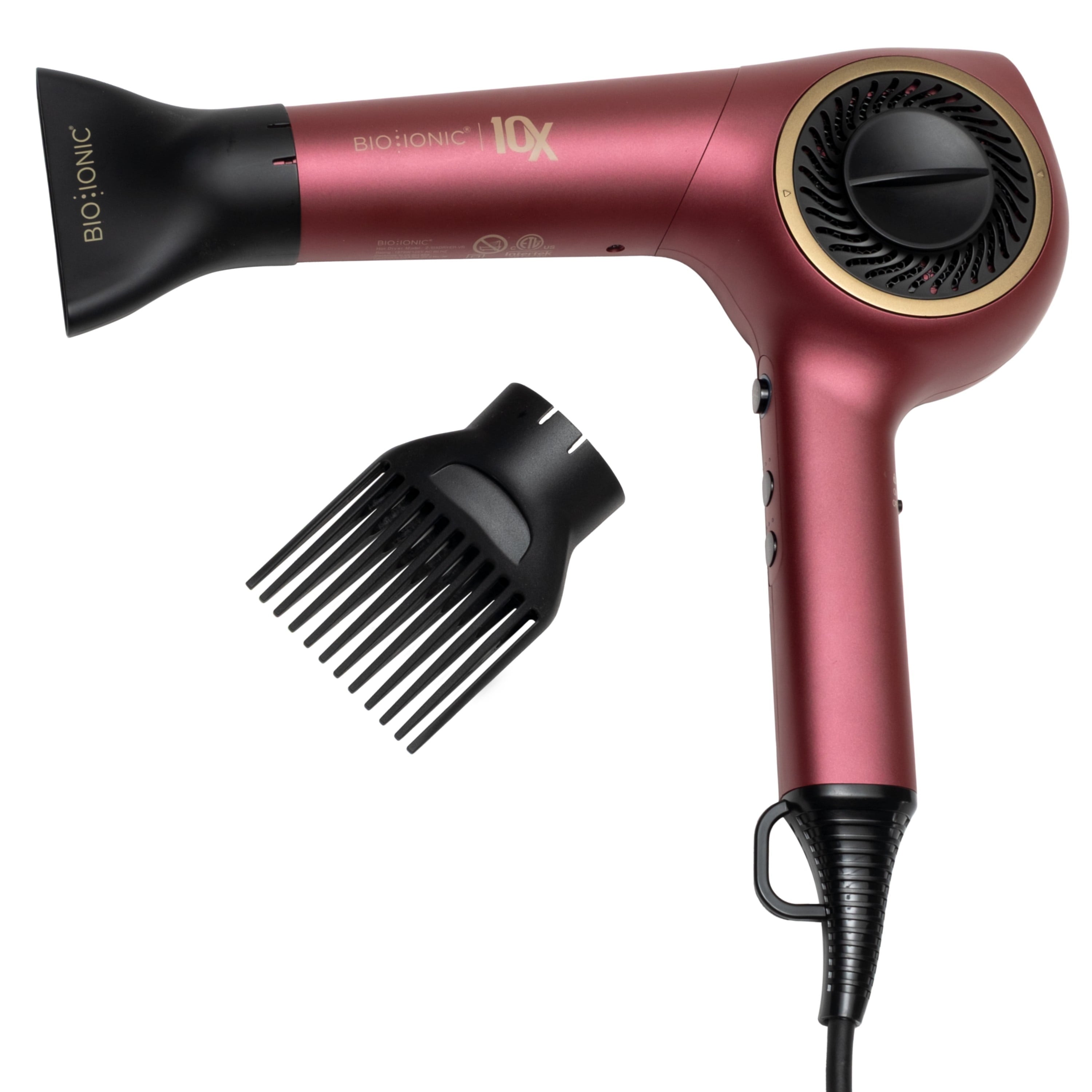 Bio Ionic 10X UltraLight Speed Hair Dryer, Adjustable Heat & Frizz-Control Professional Hair Dryer