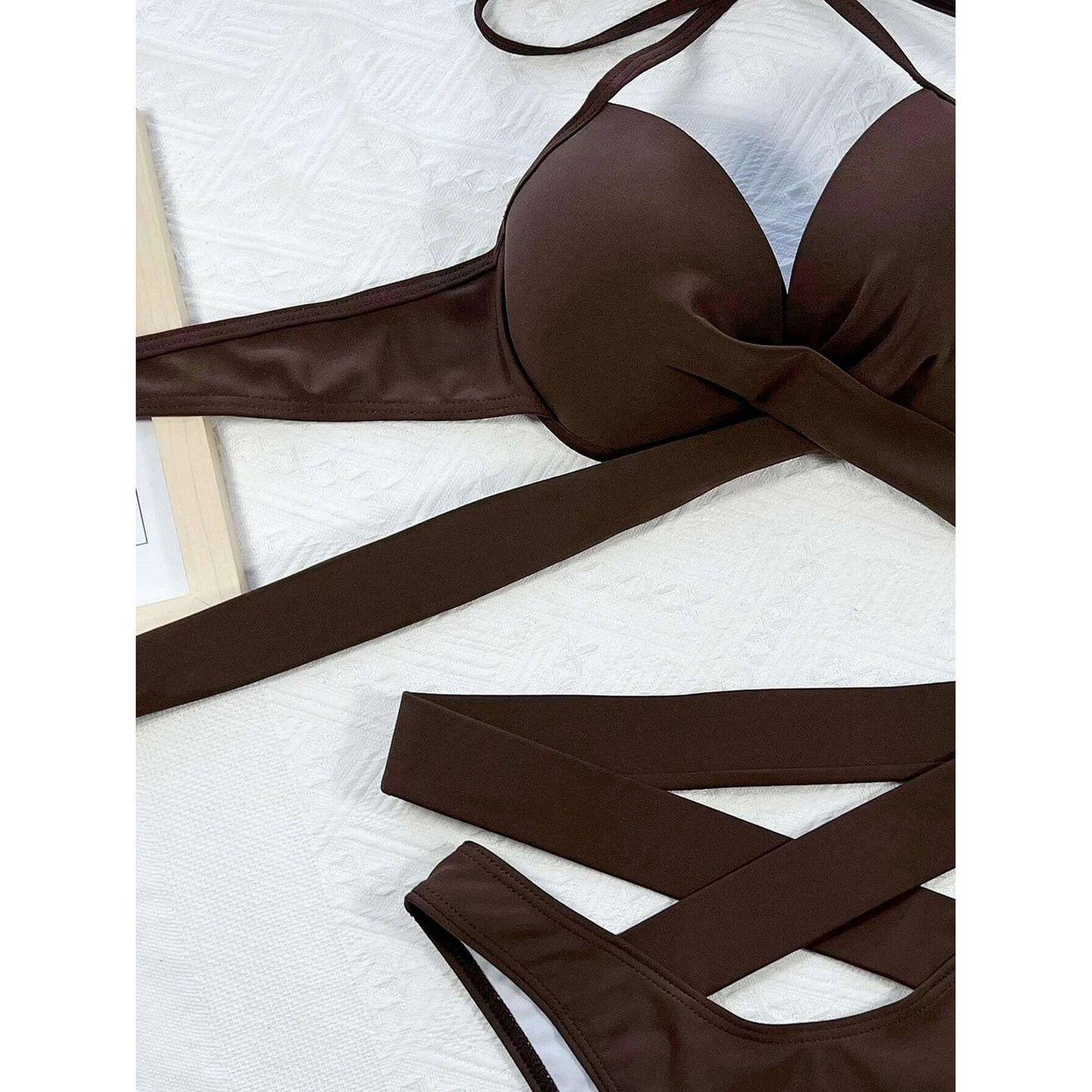 Criss Cross Wrap Push Up Bikini Swimsuit