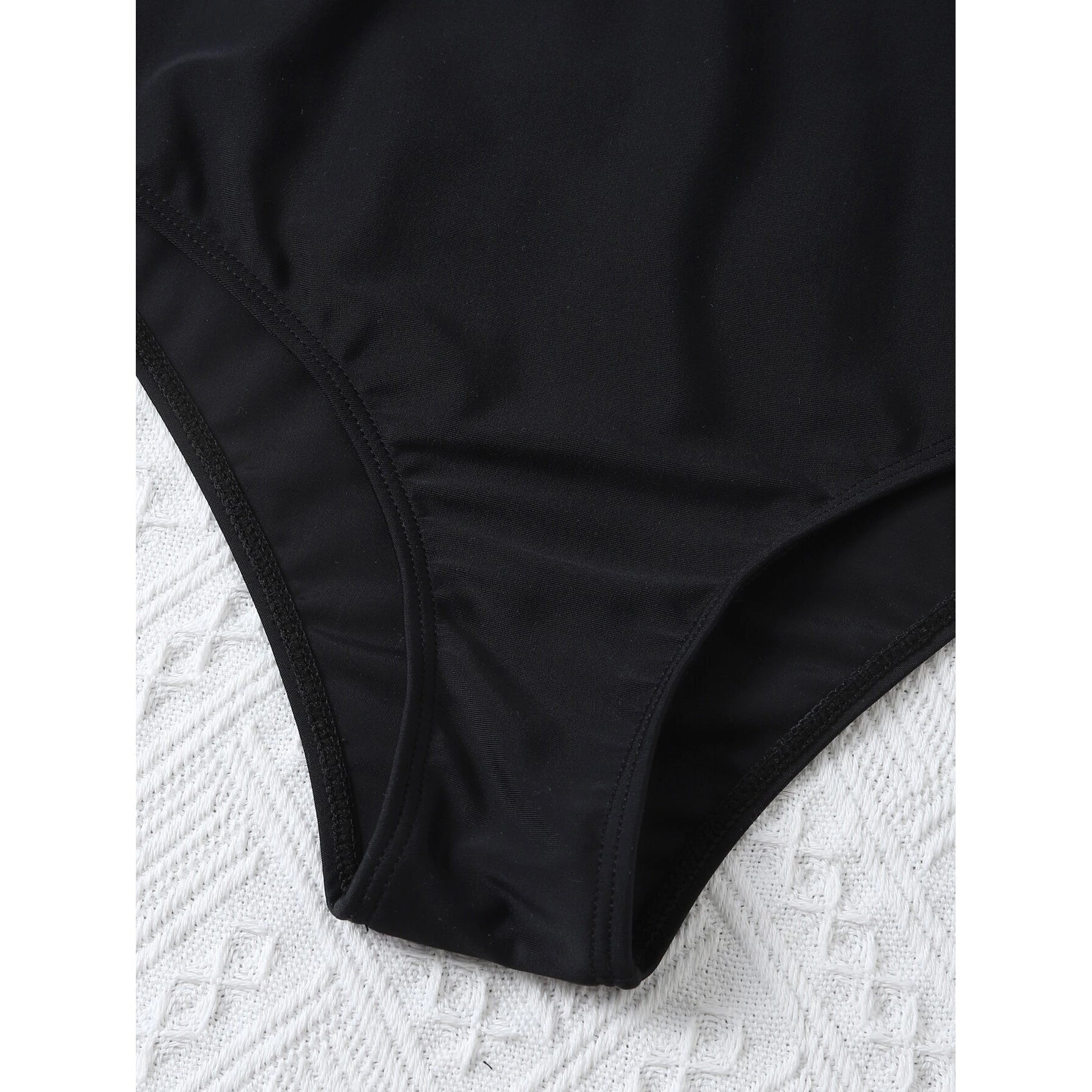 Leaf Print Hanky Hem High Waisted Bikini Swimsuit